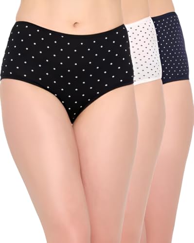Image of THIRD QUADRANT Cotton Stretch Printed Hipster Panty for Women || Underwear for Woman || (Pack of 3) Assorted