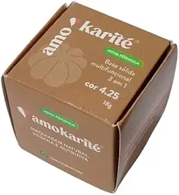 Base Sólida Multifuncional AmoKarité, 3 em 1, 15g, Natural Vegana (AK 4,25)