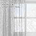 FINECITY Silver Grey Sheer Curtains for Bedroom - Metallic Silver Sparkle Sheer Curtains 63 Inch Length Rod Pocket Sheer Window Curtains Short Printed Twig Pattern, 52 x 63 Inches, 2 Panels, Gray