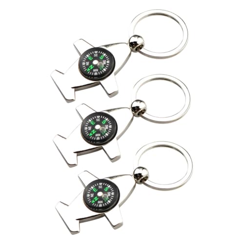 Set 3 Mini Brújulas Llavero Zinc para Camping miniatura 1