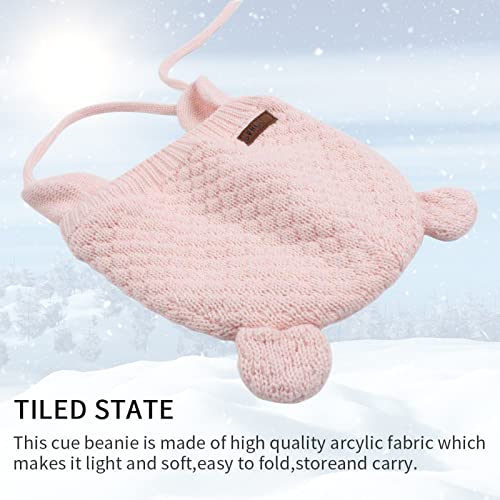 Bamery Baby Crochet Hat Infant Cute Bear Ear Beanie Toddler Boys Girls Earflap Hats For Fall Winter Warm Cap (Bear Pink, 0-6M) #TOP4