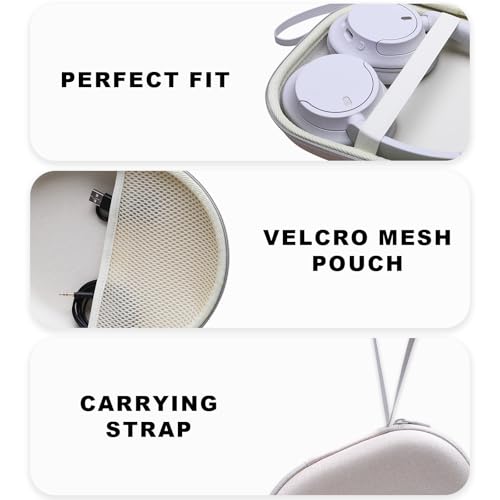 DR·AMIU Headphone Case Compatible with JBL Tune 510BT 520BT 720BT 770NC 670NC, Live 680NC 460NC 670NC 770NC Headset, Sony WH-CH720N WH-CH520 and JLab Headphones, Cream by DR·AMIU - Image 4