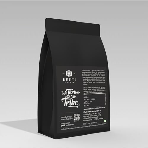 Image of Kruti Coffee-Specialty Coffee Roasters - Moka Pot Grind 250g | Kalinga Gold - Medium Dark Roast | Arabica Beans | Signature Blend From Koraput | Freshly Roasted
