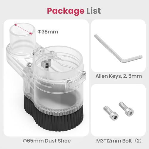 NymoLabs 65mm CNC Dust Shoe, Compatible with Most 65mm Spindle Motor Router, Hose Adapter 38mm (1.5″) by NYMOLABS - Used condition - Image 7