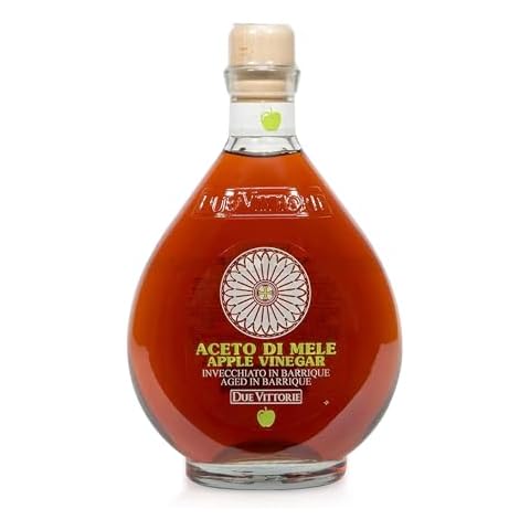 Due Vittorie Apple Vinegar - Easy to Drink Raw Apple Cider Vinegar Aged in Barrique Wine Barrels, Gourmet Vinegar for Cooking, Imported From Italy, All Natural - 16.9 fl oz / 500ml Cover