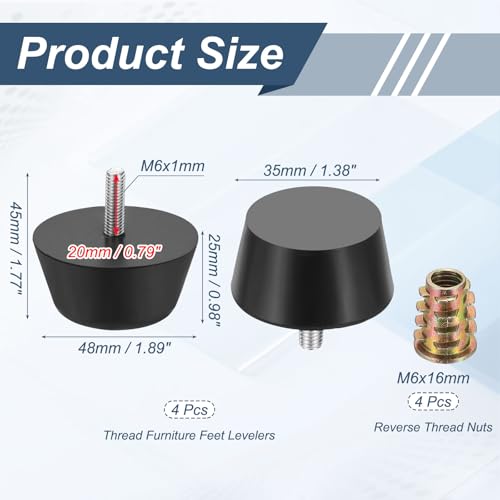 Tornillos de nivelación M6 para proteger el suelo de tus muebles 3