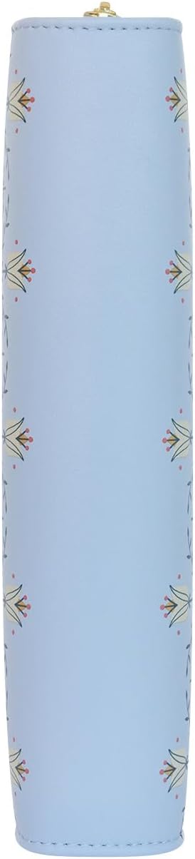 FranklinCovey - Planner Love Folklore Blooms Ring-Bound Binder for FranklinCovey Planners | Simulated Leather - Zipper Binder (Classic, Cornflower)