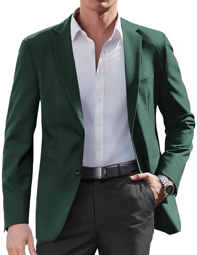 COOFANDY Mens Casual Blazer Fashion Sport Coats Regular Fit Business Suit Jacket Formal Blazer Blackish Green