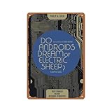 Letreros de metal con la frase '¿Sueñan los androides con ovejas eléctricas?', póster retro de metal, placa para bar, cueva de hombre, cafetería, oficina, hogar, decoración de pared, regalo, 30 x 20