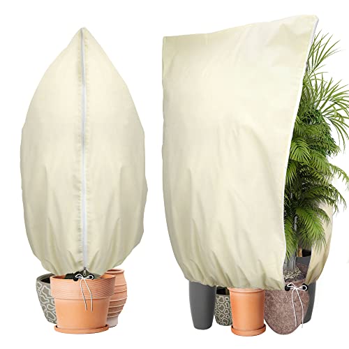 Verdenu 2PCS 180 * 120cm Voile Hivernage Plante Exterieur, 90g/㎡ Sac Housses de Protection pour...