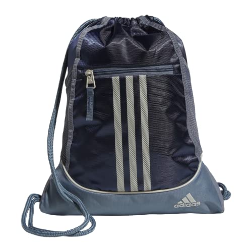 Image of adidas Unisex Alliance II Sackpack, Navy /Legacy Blue /Grey, OSFA