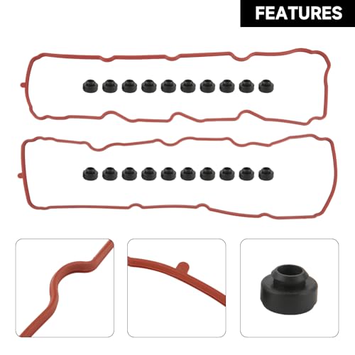 Image of Engine Valve Cover Gasket - Compatible for Dodge for Ram 1500 3.7L 2005-2010 for Jeep Grand Cherokee 3.7L 2005-2010 for Mitsubishi for Raider 3.7L 2006-2009 - Replace Part VS50652R - Set of 2