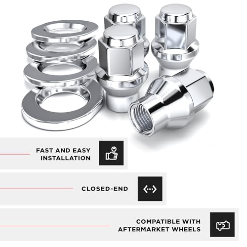 Image of White Knight 7806-4 Chrome M12 x 1.25 ET Bulge Lug Nut, 4 Pack