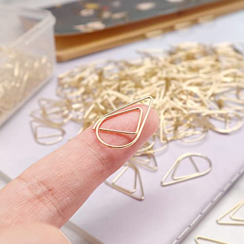 250 Pieces Gold Cute Paper Clips Teardrop Stainless Steel Drop-Shaped Paper Clips For Office School Supplies Wedding Invitations Crafts Scrapbooking Bookmarks Kids Women Planners (1 Inch) By Deedygo #TOP3