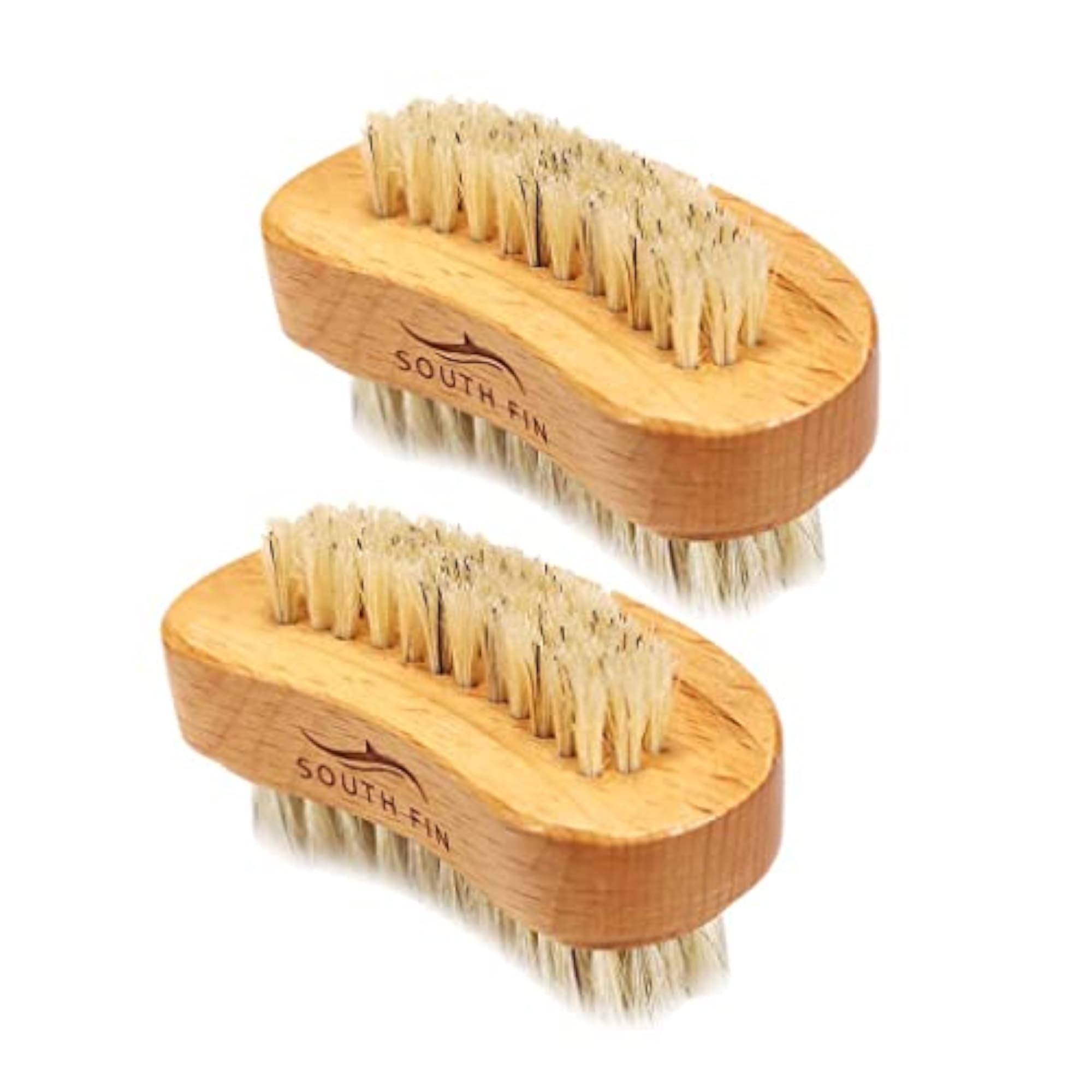 2 Pcs Dual Sided Beech Wood Bristle Cleaning Brush