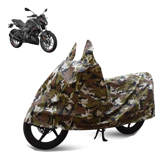 Image of Sulfar Bike Cover for Bajaj Pulsar (N250 Naked) | Waterproof, Dustproof & UV Protected | All Weather Two Wheeler Cover (Army Green) New 2026 Variants