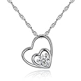 Anhänger Größe: ca. 15*8mm Mode Frauen Double Heart Anhänger Damen Halskette Kette Schmuck