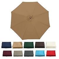 Copertura di ricambio per ombrellone da patio, protezione UV per 6/8 stecche, adatta per ombrelloni da 2 m, 2,3 m, 2,7 m, 3 m, ideale per ombrelloni a sbalzo da giardino, cortile