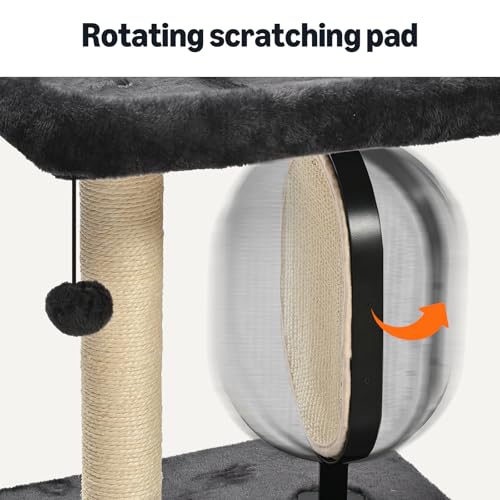 Image of Amazon Basics Single-Platform Cat Tree with Scratching Post and Pad for Indoor Cats, 15.7 x 11.8 x 18.5'', Gray