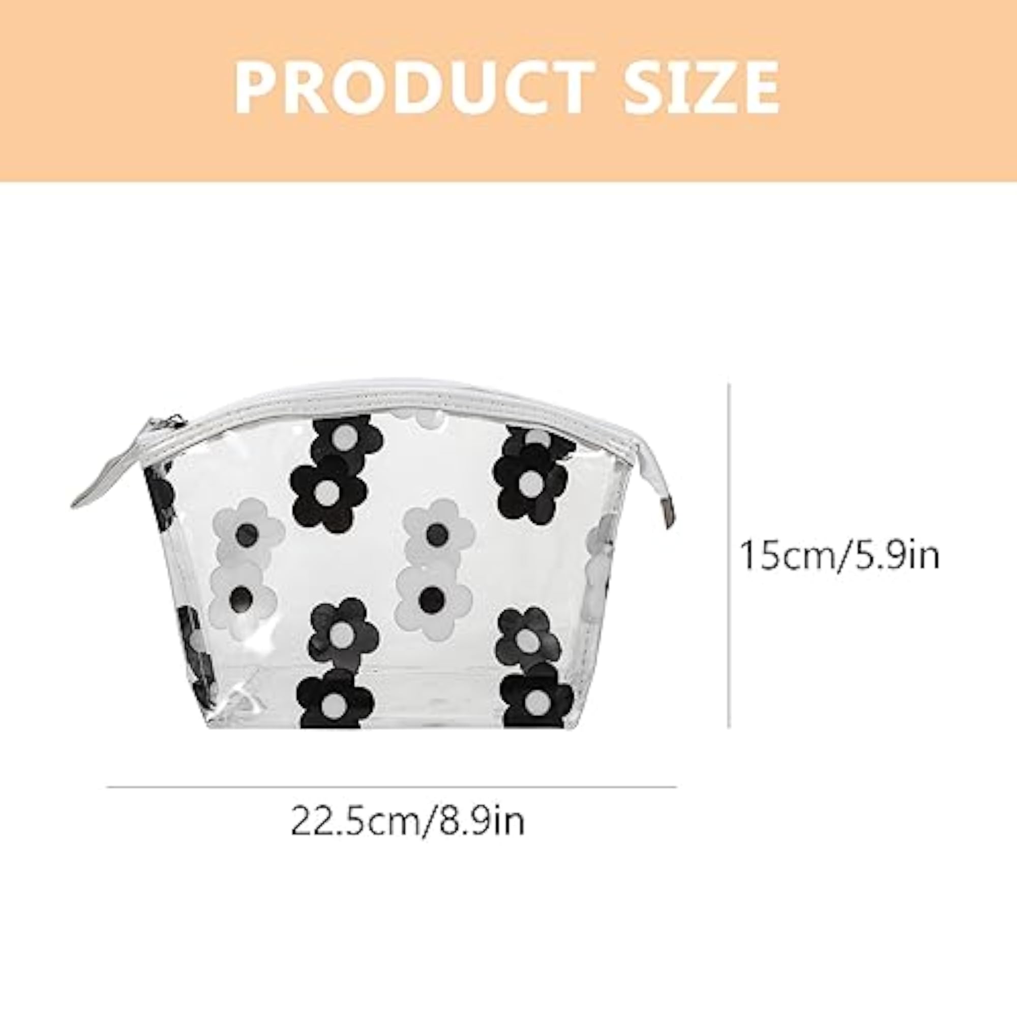 Plastic Travel Makeup Cosmetic Bag, Portable Storage Pouch