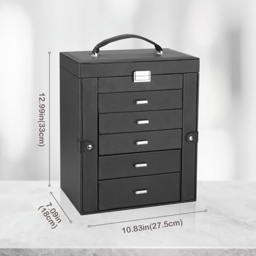 Coffret à Bijoux 6 Compartiments ProCase en Cuir Gainé pour Coiffeuse Moderne - 5