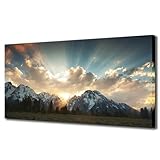 KLVOS Yellowstone National Park Canvas Wall Art Sunrise Moment Famous American Landscape Artwork Large Motivational Living Room Dinning Room Home Wall Decoration Framed and Ready to Hang 24