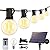 Larkvue 25FT Solar String Lights Outdoor with Remote, Waterproof Dimmable 3 Modes Patio Lights with 10+1 LED Shatterproof G40 Bulbs for Backyard-Black