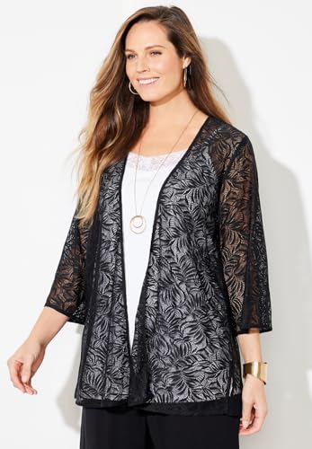 Catherines Women's Plus Size Anywear Lace Cardigan3