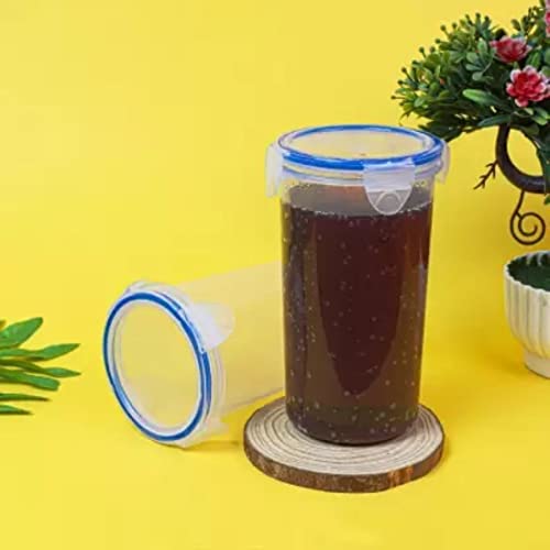 Image of 500 ml Leakproof Plastic Tumbler with Lid Set of 2 | Clip & Lock Glass with Lid | Unbreakable, BPA-Free, Travel-Friendly, Water Juice Milk Coffee Storage Cup | Multipurpose Drinkware