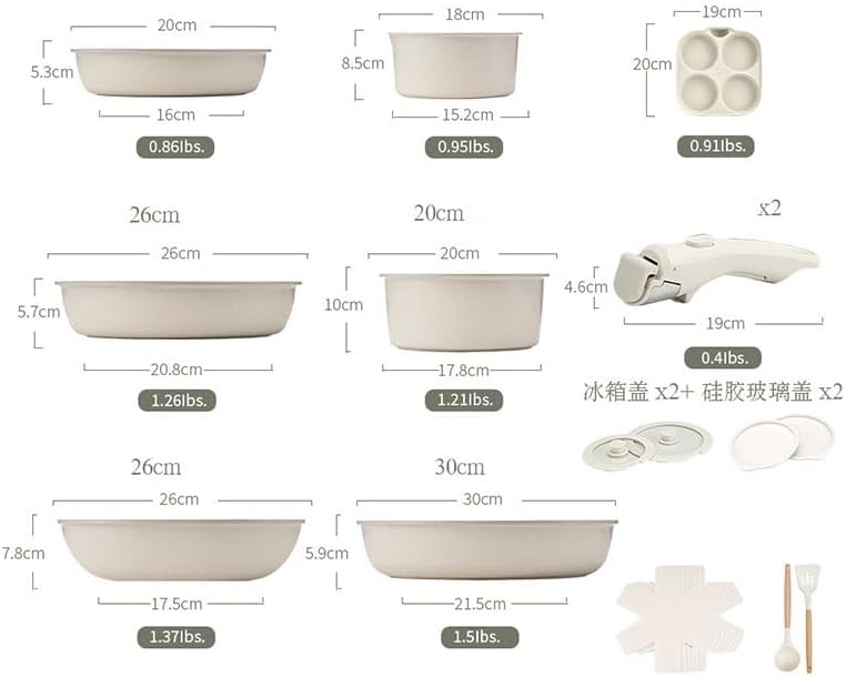 Complete Kitchen Set with Medical Stone Non stick Frying Pans Cookware