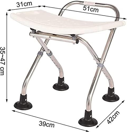 Asiento de Ducha Plegable, Asistente de baño portátil, Asiento de bañera for discapacitados con Respaldo, Banco de baño, Silla de Ducha de Altura Ajustable, Taburete