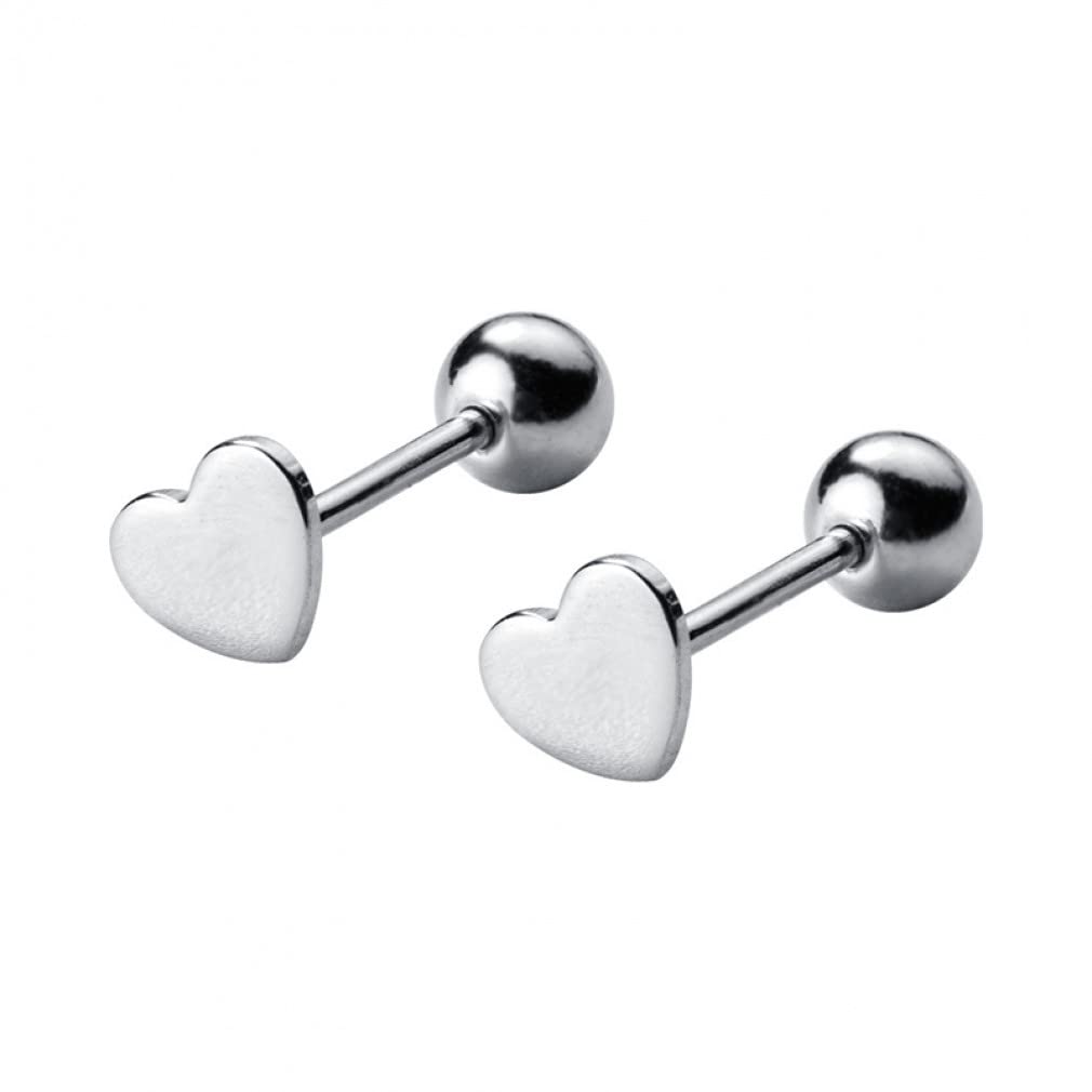 CMBSSTFC Sterling Silber Schmuck Damen Winzige kleine Herz Ohrstecker Liebe Geschenk für Dame