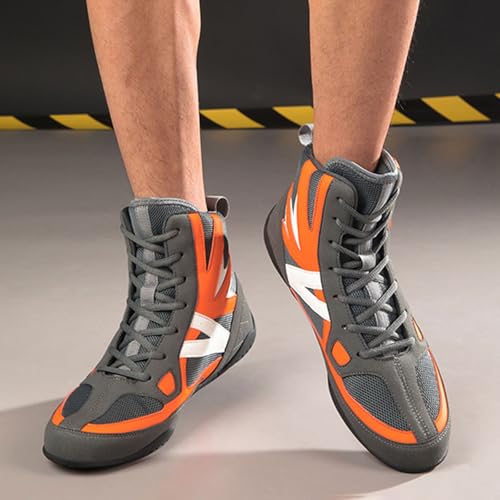 ForceRoute Botas De Lucha para Hombre,Botas de Boxeo,Zapatos De Boxeo De Entrenamiento,Zapatos De Lucha Unisexo,Respirable Antideslizante,Confort,para Peleas,Lucha Libre,Fitness,Artes Marciales - imagen 7