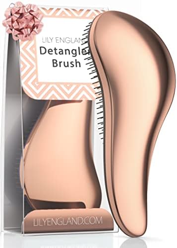 Detangle Hair Brush, Detangling Hairbrush for Women, Girls and Kids - Detangle Brush for Wet, Fine, Curly, Thick, Afro Hair by Lily England - Rose Gold