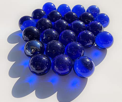 FAIRY TAIL & GLITZER FEE 25 Große Glaskugeln Durchsichtig Blau 27mm 500g Murmeln Murmel Dekokugeln Glas Kugel