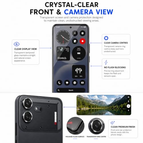 Image of FIRST MART Tempered Glass for Nothing Phone 4b 5G with Black Camera Ring Guard & Installation Kit | HD Clear Edge-to-Edge Screen Protector, Scratch Resistant, Case-Friendly | Pack of 1