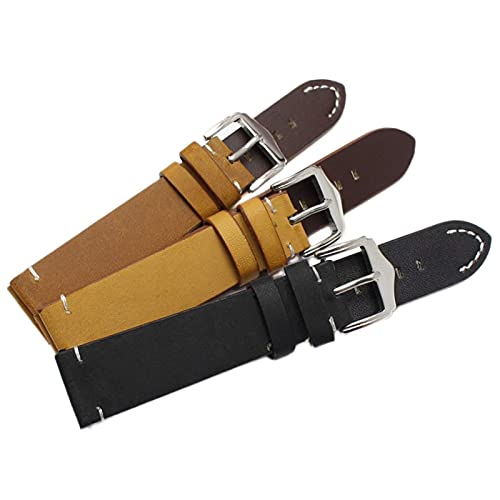 Bracelet montre cuir véritable hypoallergénique boucle acier 22mm