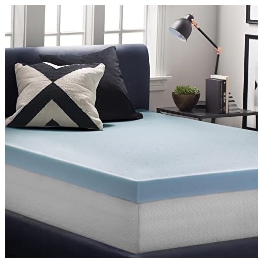 LUCID 4 Inch Gel Memory Foam Mattress Topper-Ventilated Design-Ultra Plush-Queen