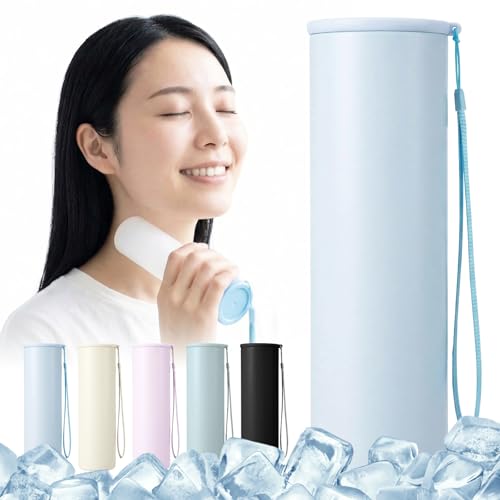 【2026最新仕様】iméus 氷のう 140ml 氷嚢 魔法瓶タイプ【真空断熱構造・約20時間の冷たさキープ】シリコン製 長時間保冷 冷温兼用 スティック型 冷たさキープホルダー付き ストラップ付き 水漏れ防止 結露なし 約190g 軽量 コンパクト 持ち運びに便利 スリム設計 収納携帯便利 繰り返し使用可能 ミニアイスパック 冷温スティック 通勤 通学 アウトドア 室外作業 5色展開 (ブルー/blue)