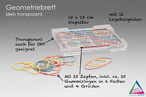 WISSNER 81605 aktiv lernen - Geometrie Brett transparent 23 cm - RE-Plastic® & 81600 aktiv lernen - Geometrie Brett transparent 15 cm - RE-Plastic