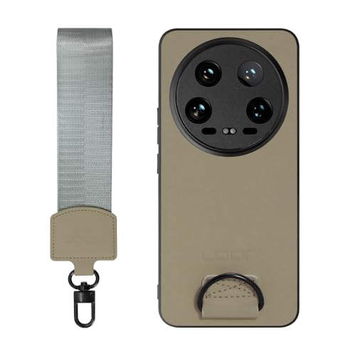 LOOF STRAP-SHELL �{�v ���U�[ �X�g���b�v�t�� �X�}�z�P�[�X for Xiaomi 14 Ultra �p �P�[�X �J�o�[ �X�}�z�V�����_�[ �X�g���b�v �X�g���b�v�z�[�� �V���v�� �����h�~ �ϏՌ� ���^ �y�� �n���h�X�g���b�v [�V���[�g/