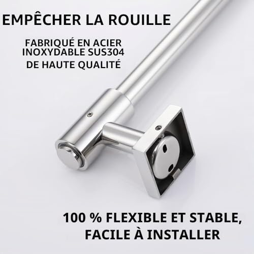 Barre de douche réglable 80 cm inox SUS304 HomeHeng