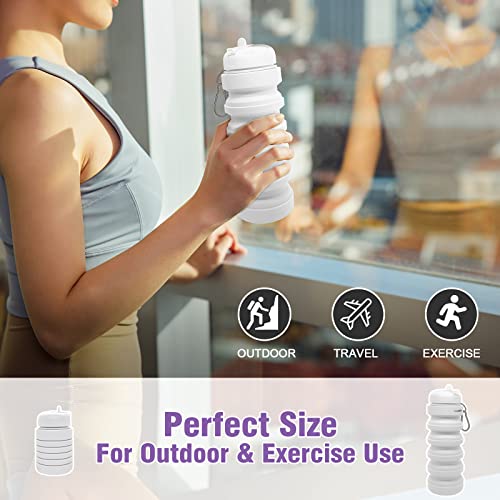 Luuttle 20Oz Collapsible Silicone Water Bottle - Reuseable Water Bottles For Sports Gym Travel Essentials Camping Hiking Lightweight #TOP3