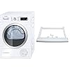 Bosch WTW875W0 Serie 8 Warmtepomp-droger, A+++, 176 kWh/jaar, 8 kg, wit, met glazen deur en accessoires voor wasverzorging, verbindingsset, voor ruimtebesparende boven elkaar plaatsen van wasmachines
