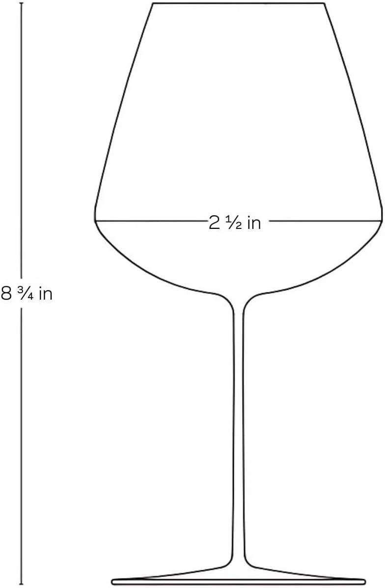 NUDE Red Wine Glasses Set of 2, Climats – Crystal Long Stem Red Wine Glasses with Statuesque Stem and Curvaceous Bowl, Lead-Free, Dishwasher Safe, 16.9 oz Each