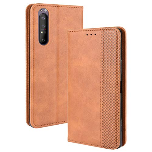 Xperia1 II ケース 手帳 おしゃれ アンティーク オシャレ レザー カード入れ レザー 革 合革 おしゃれ シンプル SO-51A SOG01 キャメル