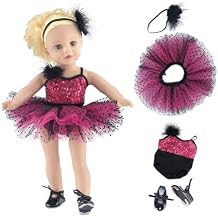 Emily Rose 18 Inch Doll Ballet Clothes Set - 4 PC Pink Ballerina Outfit Leotard, Tutu, Headband & Tap Shoes Set | Dance Recital Costume | Doll Not Included | American Girl Compatible