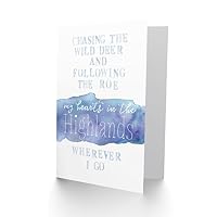 Wee Blue Coo Loch Lomond Geburtstagskarte | Traditionelle Schottische Liedtexte | Hochwertiger Druck