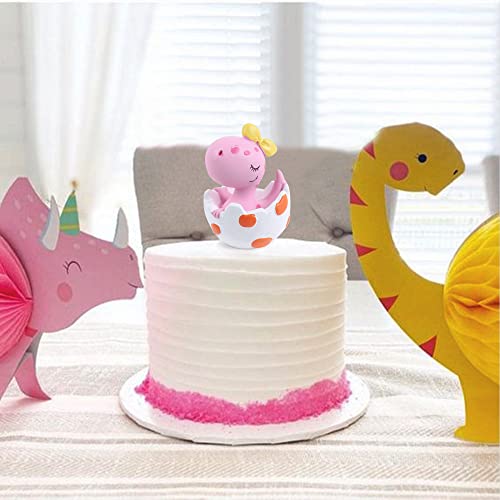 Ercadio 1 Pack 3D Resin Dinosaur Cake Toppers Pink New Born Dinosaur Cake Decoration Gender Reveal Dinosaur Cupcake Picks For Jungle Safari Dino Theme Baby Shower Kids Birthday Party Supplies thumb #3