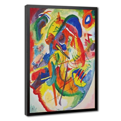 Toile Kandinsky anneau rouge et bleu de qualité musée pour salon chic